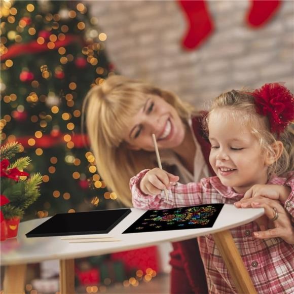 Scratch Rainbow Art Paper Set - 50Pcs Magic Scratch Off Art Craft Supplies Kits - Picture 7 of 7